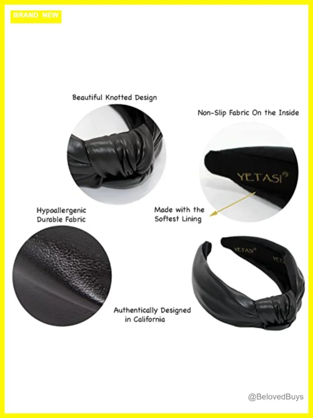 Faux Leather Knotted Headband for Women Stylish Hair Accessory
